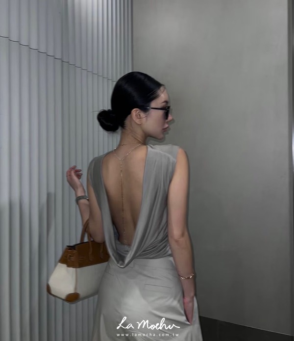 歐美感垂墜美背上衣